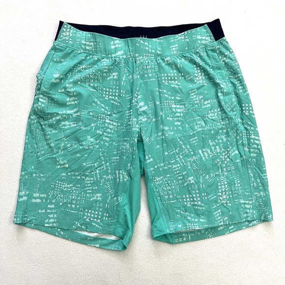 lululemon athletica Other - Lululemon Men Teal Abstract Print 9" THE Short Linerless Unlined Drawstring L